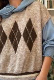 Zeta Otto Argyle Tank Mocha Marl